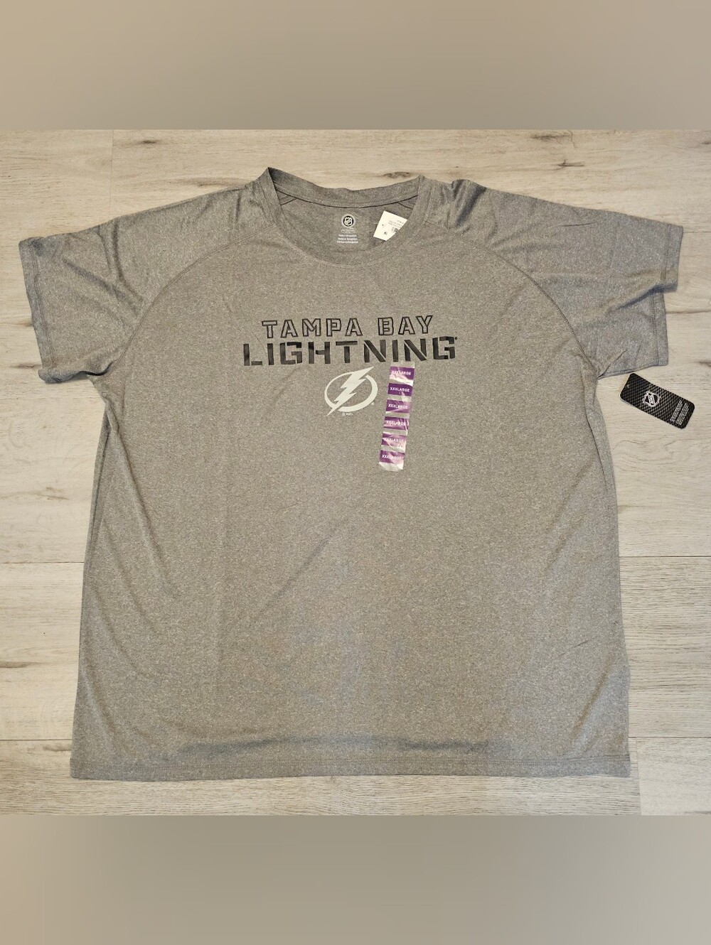 NWT Tampa Bay Lightning NHL Men's Graphic Performance T-Shirt Gray Size 3XL